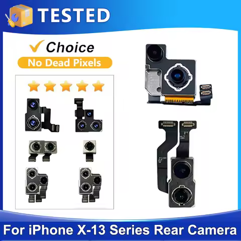 For iPhone X XS XR 11 12 13 Pro Max Plus Mini Rear Camera Tested Rear Main Lens Flex Cable Camera