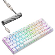 RK ROYAL KLUDGE RK61 60% Mechanical Keyboard with Coiled Cable, 2.4Ghz/Bluetooth/Wired, Bluetooth 61
