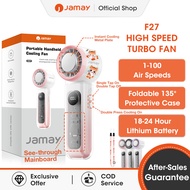 JAMAY F27 High-Speed Handheld Cooling Fan Portable Outdoor Fan with Long Battery Life 6000mAh LED Di
