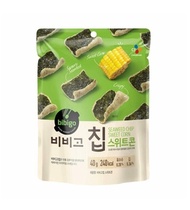 CJ Bibigo Seaweed Chip Sweet Corn 40g 10 Packs Korean Crispy Delicious Beer Snacks Healthy