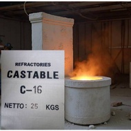 C-16 CASTABLE CEMENT REFRACTORY C16/ (25 KG) - HEAT RESISTANT 1600C - Furnace Incator Boiler Casting