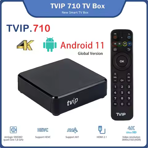 [Genuine] New TVIP710 Smart Box Android 11.0 TV BOX 4K HD 1G 8G Amlogic S905W2 TVIP 710 Media Player