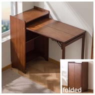 Fold-Out Convertible Table,Office Desk Study Table Cabinet with Side Shelf Multi-Function Home Offic