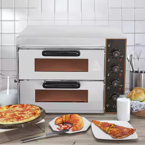 EB-1/2 Electric Pizza Kitchen Food Processor Double Layer Baker Machine Home Appliance Stainless Ste