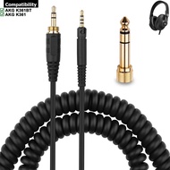 OFC Replacement Stereo Audio Spring Coilded Cable Extension Cord For AKG K361 K361BT K361-BT Headpho