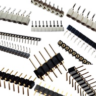 10pcs 2.54mm L7.43mm Round Female Header Socket Single Row RA 1x40Pin Horizontal SMT Gold Round Hole