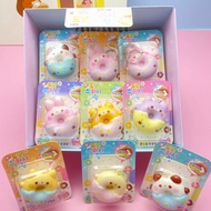 Squishy Donut Keychain Bread Soft Squeeze Random Pattern Stress Relief Toys Hand Muscle Exercise For
