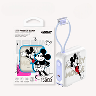 [ พาวเวอร์แบงค์ สีสันน่ารัก ] VEGER Powerbank 15000mAh รุ่น VPC15-02PD PRO Fast Charging มีสายในตัว 