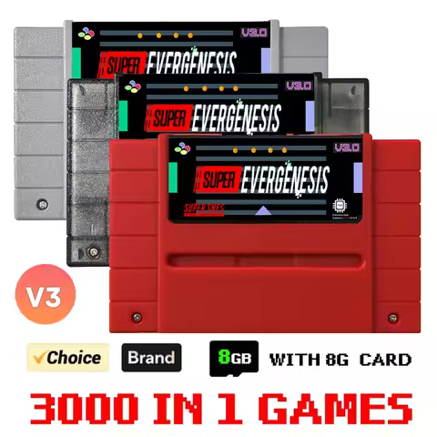 SNES SFC V3 Game Card 3000 in 1 Game Cartridge Support DSP1/2/3/4 REV3.0 Version For SNES SFC Game C