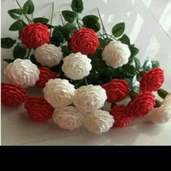 Combo of 80 paper flowers with leaves and branches