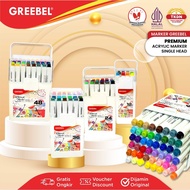 GREEBEL Acrylic Marker Premium Color 12/s 24/s 36/s 48 Colors | Colorful Acrylic Markers