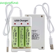 AUGUSTINE Batteries USB Charger Intelligent Charge AA Battery 3 4 Slot Li-ion Battery Safety Conveni