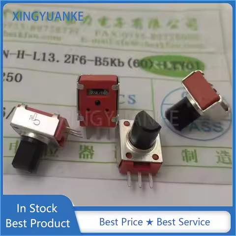 5PCS 09 Type Horizontal Single Potentiometer RF09A1N-H-B502 60° B5K 3Pin Handle Length 8MMF Red
