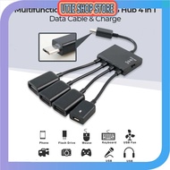 UTIE STORE - Multifunction Micro USB OTG Hub 4 in 1 Data Cable & Charge - M3H4