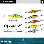 Lure FLIP MINNOW 63S Sinking Black Rabbit BlackRabbit Killer