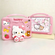 Handheld Portable Telescopic Holder Colorful 3D Kitty Silicone+PC Tablet Protective Case,For iPad mi