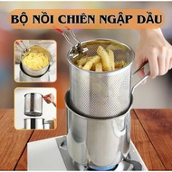 Deep fryer with filter rack - 304 Stainless Steel Non-Stick Deep Fryer