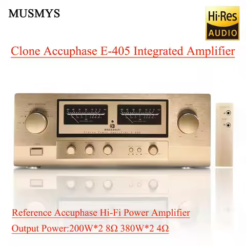 MUSMYS-Reference Accuphase E405 HiFi High Power Amplifier with Remote Control 200W*2 Fully Balanced 