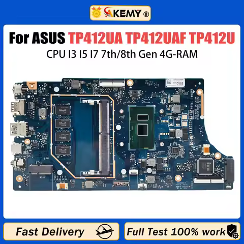 AKEMY TP412UA Mainboard For ASUS Vivobook Flip 14 TP412UAF TP412U Laptop Motherboard CPU i3 i5 i7 7t