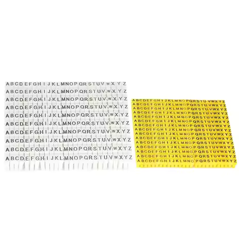 0.3/1.5/2.5/4/6mm2 A-Z English Letter White Yellow Network Cable Wire C Clip Marker Tag Label Cord M
