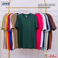 ZEKE A0004 Unisex T-Shirt Half Sleeve Oversized High Collar Plain Color Plus Size Cotton
