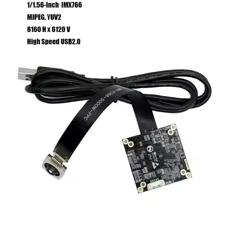 8160Hx6120V 50MP HD 1/1.56-Inch IMX766 USB Camera Module PDAF 84.4 Degree FPC+PCB MJPEG, YUY2 Protoc