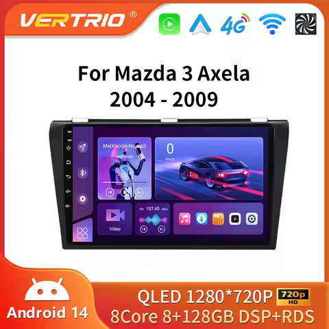Android 16 For Mazda 3 I BK 2003 - 2009 2K QLED Android Car Radio Multimedia Video Player GPS Stereo