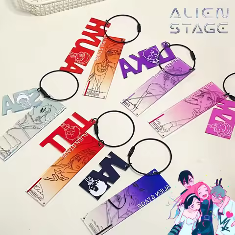 Anime Alien Stage Ivan Till Sua Mizi Hyuna Luka Cosplay Keychain Acrylic Key Chain Letter Keyring Ba