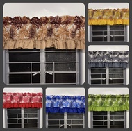 Valance Curtain Tropical Big Leaves Design For Windows and Doors Geena 18x59 Inches