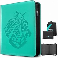 9 Compartment Card Binder, Storage Box for 540 Trading Cards with YKK Metal Zip & Side Pockets, Prem