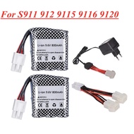 9.6V 800mAh li-ion Battery for S911 912 9115 9116 9120 RC Car Monster Truck Parts 9.6 v 16500 15C Ba