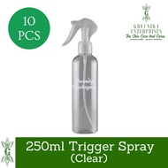 10 PCS - 250ML TRIGGER SPRAY (CLEAR BOTTLE - CLEAR TRIGGER SPRAY)