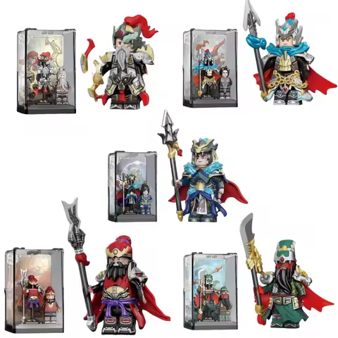 Three Kingdoms Collection Zhao Yun Guan Yu Building Block Man Assembled Model Toys for Children Educ