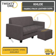 Twentyone KHLOE SERIES FABRIC/FAUX LEATHER SOFA (2 SEATER / 3 SEATER/3 SEATER WITH STOOL AVAILABLE)