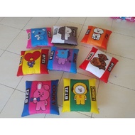 BTS BT21 CHARACTER SQUARE PILLOW SOFA PILLOW KPOP KOREA PILLOW CUTE PILLOW UNTU KKADO