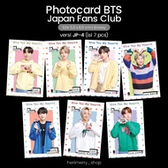(ISI 7 PCS) Photocard BTS Japan FC Member - Kpop Kartu Foto Member Unofficial Jungkook Jimin Jin Tae