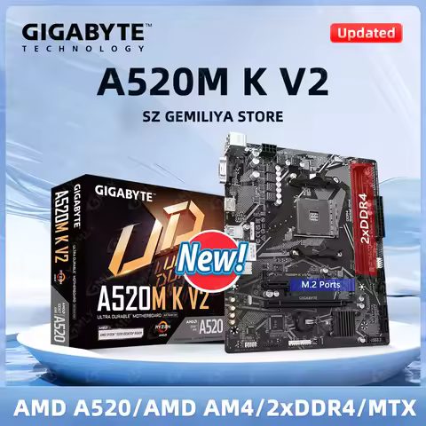 GIGABYTE A520M Motherboard A520M K V2 Motherboard AM4 DDR4 Micro-ATX M.2 NVMe support Ryzen 5 5600G 
