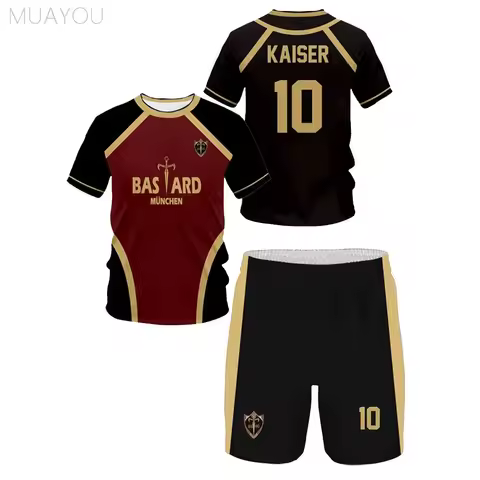 Jersey Futsal Football Motif VL Replika Blue Lock Anime Bastard Munchen Summer Custom Men Women T-sh