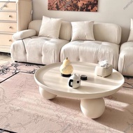 Cream Low Coffee Table INS Style Table Nordic Style Household Round Coffee Table Sofa Side Table Mej