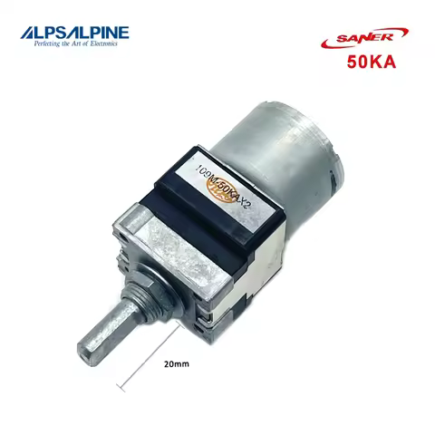 ALPS 50KAx2 RK168 Series Rotary Potentiometer with Motor Dual-unit Flat-shaft Length:20mm