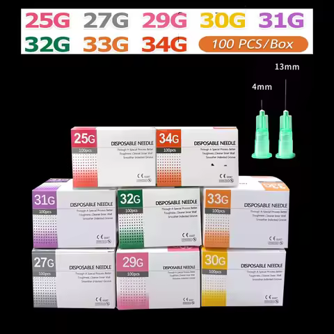 18G 25G 27G 30G 31G 34G 31G Painless Small Superfine Beauty Needle Disposable Injection Piercing Nee