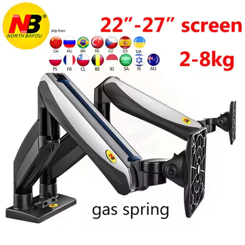 NB F185A Aluminum Gas Spring Arm Full Motion 2-8kg 22-27 inch Dual LCD Monitor stand Mount computer 