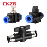 Fitting 4mm 6mm 8mm 10mm 12mm Pneumatic Push In Quick Joint Connector Hand Valve To Turn Switch Manual Ball Current-limiting Air Compressors Inflators