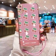 Casing HP For Samsung Galaxy A02 M02 A02s M02s F02s Case Casing Women Cherry Coated Silicon HP Casin