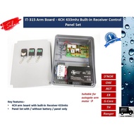 Autogate 4CH Control Panel Set - IT-315 Board + 4 Channel Remote Set for Swing / Folding Gate (With 