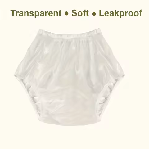 3pcs Adult Diaper Cover Incontinence Pull-on Plastic Pants Coat Color Transparent White ABDL Diaper