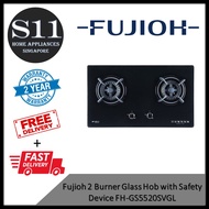 Fujioh 2 Burner Glass Hob with Safety Device FH-GS5520SVGL * 2 YEARS LOCAL WARRANTY