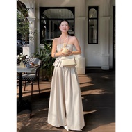 Women's anti-wrinkle wide-leg long Set with 2 super hacked pockets Shoptinafashion two piece set wom