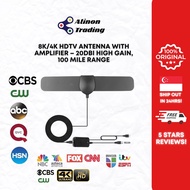 Digital TV Antenna Flat with Amplifier 3 meters cable, DVB-T2 active antenna Flat Digital TV Antenna