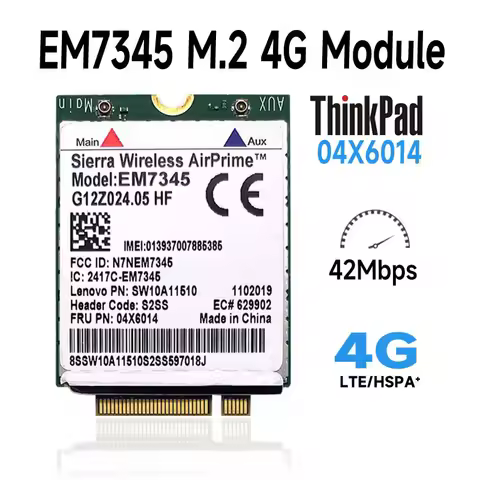WDXUN for EM7345 GOBI5000 4G LTE HSPA+ GPRS WWAN NGFF Card FRU:04X6014 for Lenovo Thinkpad T440 W540